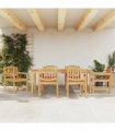 vidaXL 7 Piece Garden Dining Set Solid Wood Teak