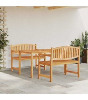 vidaXL 3 Piece Garden Dining Set Solid Wood Teak