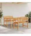 vidaXL 3 Piece Garden Dining Set Solid Wood Teak