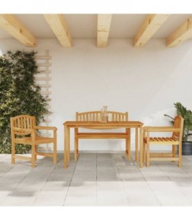 vidaXL 4 Piece Garden Dining Set Solid Wood Teak