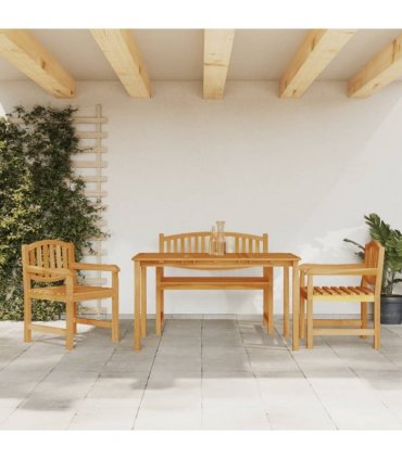 vidaXL 4 Piece Garden Dining Set Solid Wood Teak