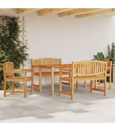 vidaXL 5 Piece Garden Dining Set Solid Wood Teak