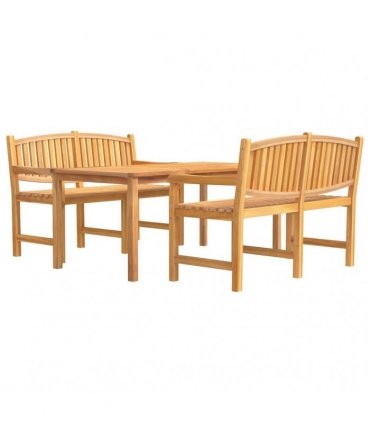 vidaXL 3 Piece Garden Dining Set Solid Wood Teak