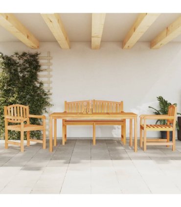vidaXL 4 Piece Garden Dining Set Solid Wood Teak