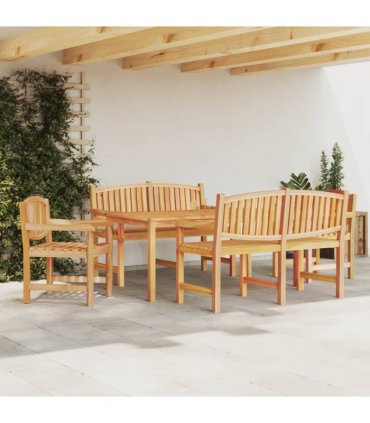 vidaXL 5 Piece Garden Dining Set Solid Wood Teak