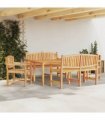 vidaXL 5 Piece Garden Dining Set Solid Wood Teak