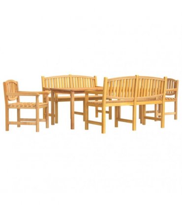 vidaXL 5 Piece Garden Dining Set Solid Wood Teak