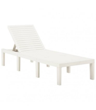 vidaXL Sun Lounger Plastic White