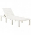 vidaXL Sun Lounger Plastic White