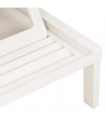 vidaXL Sun Lounger Plastic White