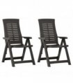 vidaXL Reclining Folding Chairs 2 pcs Plastic Anthracite