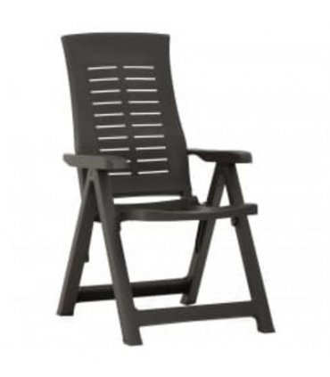 vidaXL Reclining Folding Chairs 2 pcs Plastic Anthracite