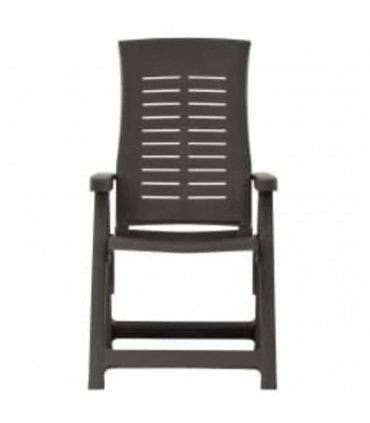 vidaXL Reclining Folding Chairs 2 pcs Plastic Anthracite
