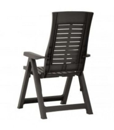 vidaXL Reclining Folding Chairs 2 pcs Plastic Anthracite