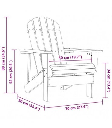 vidaXL Garden Adirondack Chair Solid Fir Wood Pink