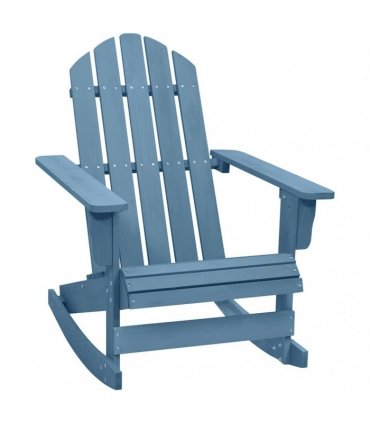 vidaXL Garden Adirondack Rocking Chair Solid Fir Wood Blue