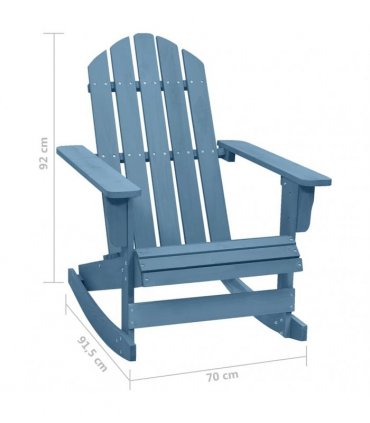 vidaXL Garden Adirondack Rocking Chair Solid Fir Wood Blue