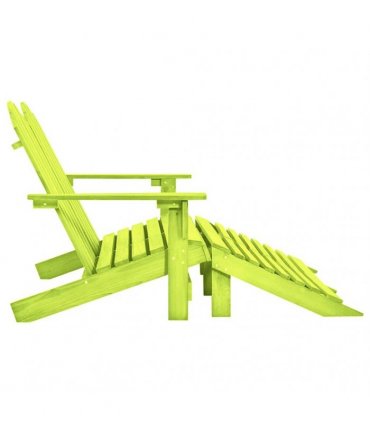 vidaXL 2-Seater Garden Adirondack Chair&Ottoman Fir Wood Green