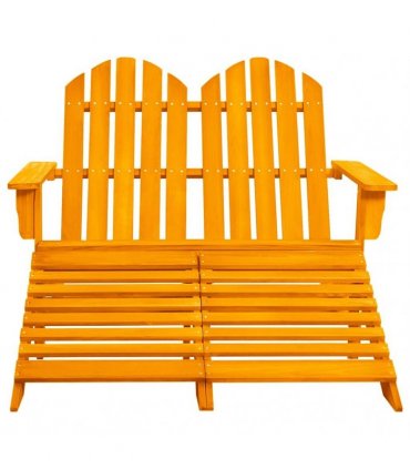 vidaXL 2-Seater Garden Adirondack Chair&Ottoman Fir Wood Orange