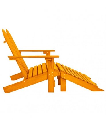 vidaXL 2-Seater Garden Adirondack Chair&Ottoman Fir Wood Orange