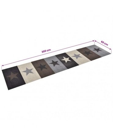 vidaXL Kitchen Carpet Washable Stars 60x300 cm