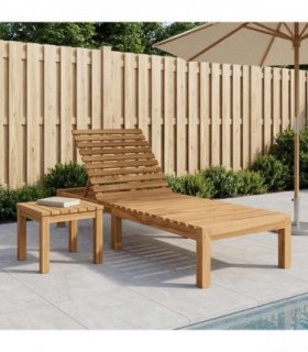 vidaXL Sun Lounger Solid Teak Wood