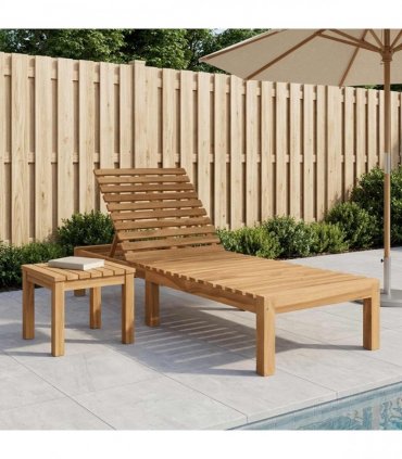 vidaXL Sun Lounger Solid Teak Wood