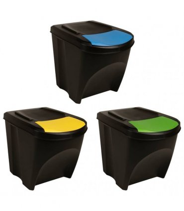 vidaXL Stackable Dustbins 3 pcs Anthracite 75 L