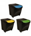 vidaXL Stackable Dustbins 3 pcs Anthracite 75 L