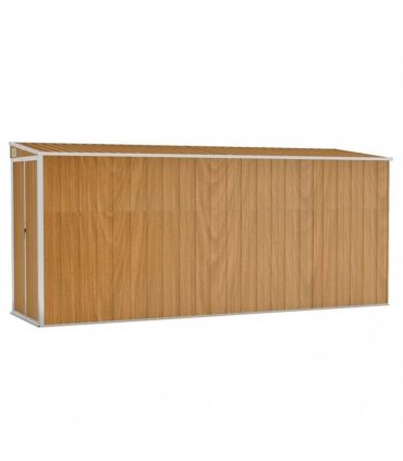 vidaXL Wall-mounted Garden Shed Brown 118x382x178 cm Galvanised Steel