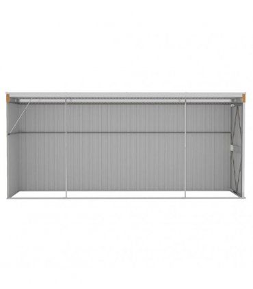 vidaXL Wall-mounted Garden Shed Brown 118x382x178 cm Galvanised Steel