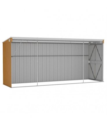 vidaXL Wall-mounted Garden Shed Brown 118x382x178 cm Galvanised Steel