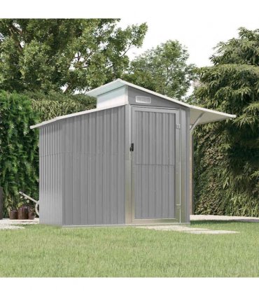 vidaXL Garden Shed Grey 270x130x208,5 cm Galvanised Steel
