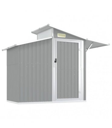 vidaXL Garden Shed Grey 270x130x208,5 cm Galvanised Steel