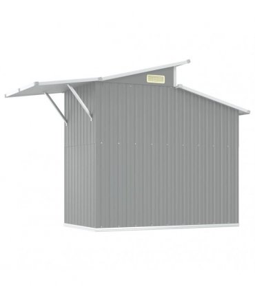 vidaXL Garden Shed Grey 270x130x208,5 cm Galvanised Steel