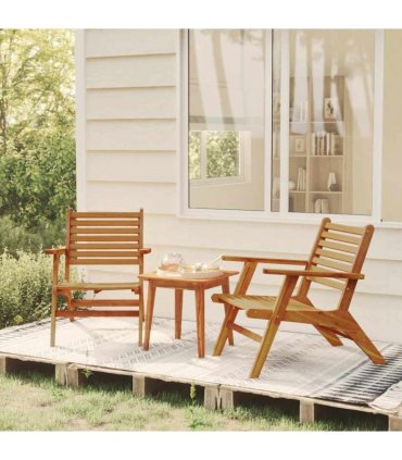 vidaXL 3 Piece Bistro Set Solid Acacia Wood