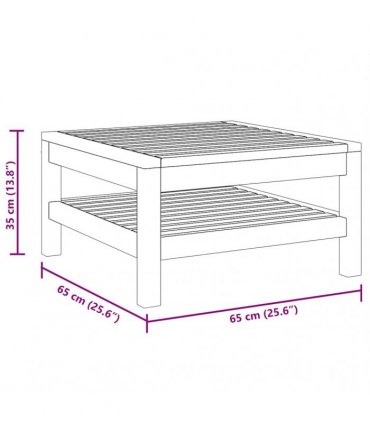 vidaXL Coffee Table 65x65x35 cm Solid Acacia Wood