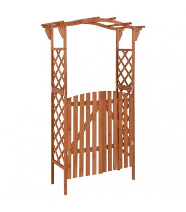 vidaXL Pergola with Gate 116x40x204 cm Solid Firwood