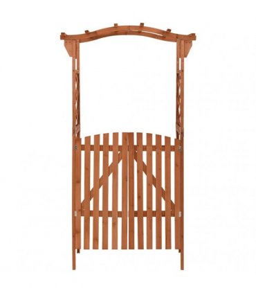 vidaXL Pergola with Gate 116x40x204 cm Solid Firwood