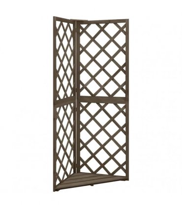 vidaXL Corner Trellis Grey 50x50x145 cm Solid Fir Wood