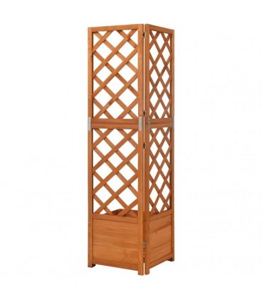 vidaXL Corner Trellis Planter 40x40x150 cm Solid Fir Wood