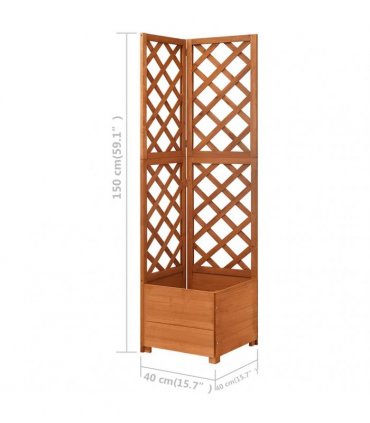 vidaXL Corner Trellis Planter 40x40x150 cm Solid Fir Wood