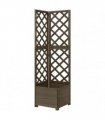 vidaXL Corner Trellis Planter Grey 40x40x150 cm Solid Fir Wood