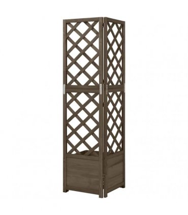 vidaXL Corner Trellis Planter Grey 40x40x150 cm Solid Fir Wood