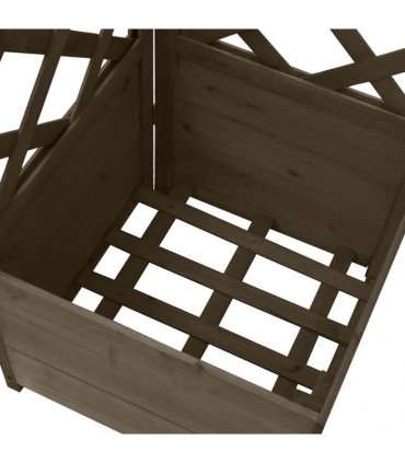 vidaXL Corner Trellis Planter Grey 40x40x150 cm Solid Fir Wood