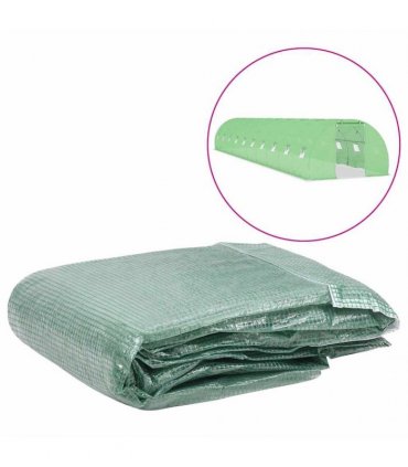 vidaXL Greenhouse Replacement Cover (45 m²) 300x1500x200 cm Green