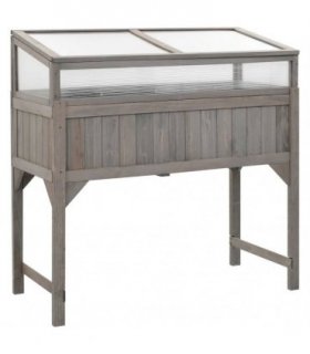 vidaXL Raised Bed with Greenhouse 110x54x120 cm Solid Fir Wood
