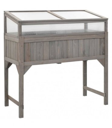 vidaXL Raised Bed with Greenhouse 110x54x120 cm Solid Fir Wood