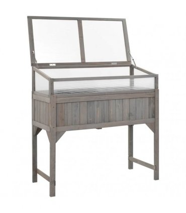 vidaXL Raised Bed with Greenhouse 110x54x120 cm Solid Fir Wood