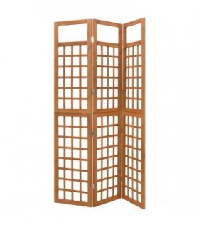 vidaXL 3-Panel Room Divider/Trellis Solid Fir Wood 121x180,5 cm